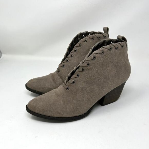 coconuts by matisse | bamba whipstitch boots taupe vegan suede 8 like new - Picture 3 of 12